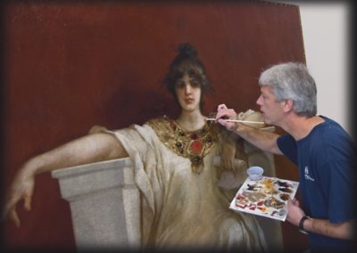 Mural conservation for 'Lady Justice' for the Hancock County Courthouse