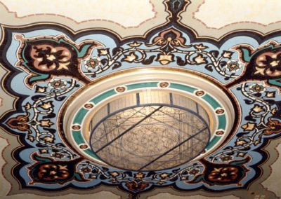 An intricate stencil at the Mosque Auditorium, Richmond, Virginia