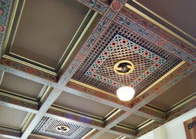 Decorative painting on the ceiling of the Schofield Barracks, Quad F Theatre