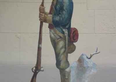 A mural which was revealed during the historic paint investigation