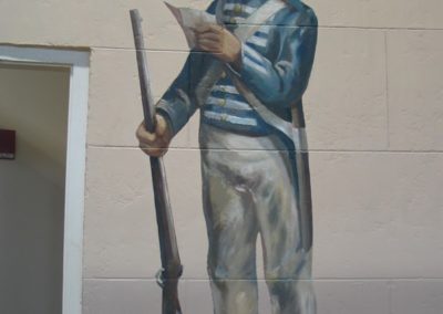 A mural which was revealed during the historic paint investigation
