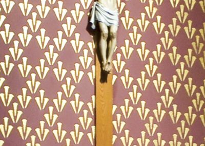 The cross, affixed to the new gilded background pattern