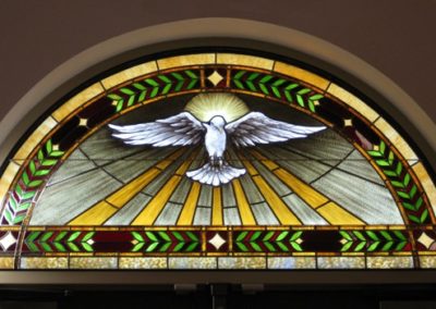 Window in place at St. Anne Catholic Church