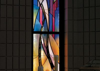 Stained glass in the Blessed Sacrament Chapel